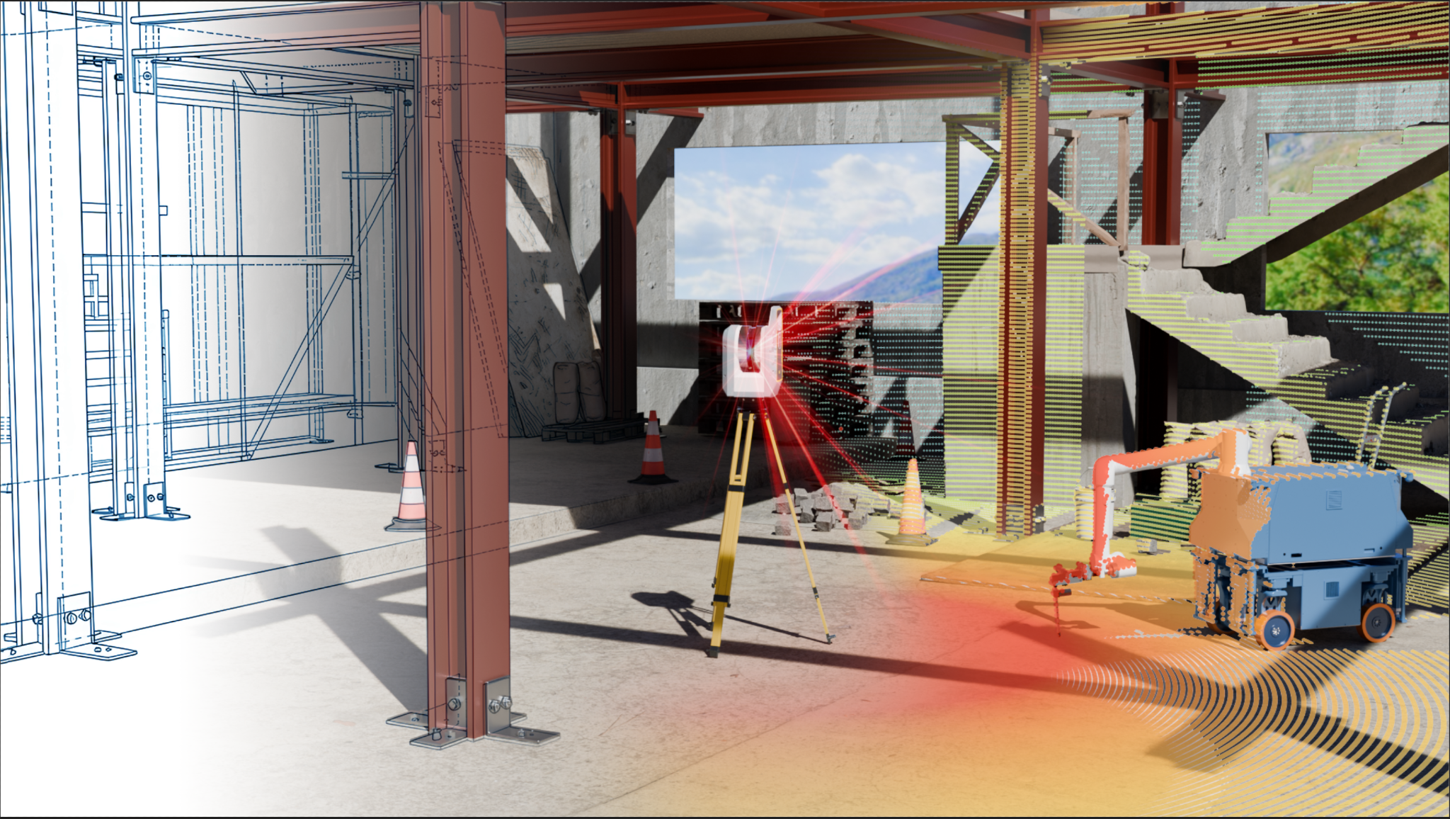 Construction robots on site